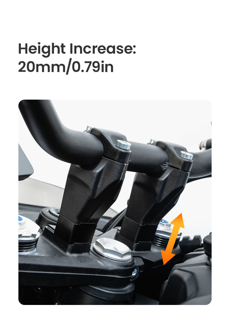 Rialzo di 20 mm dichiarato da LOBOO per il riser CJG603 sulla CFMOTO 800MT-X