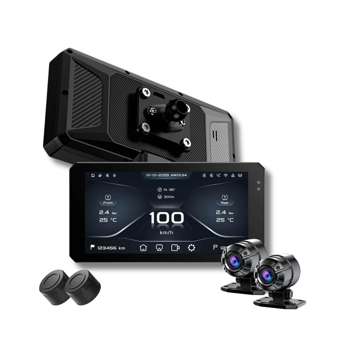JADO S6 + Dashcam avant et arrière Sony 2MP + Capteurs de pression des pneus TMPS