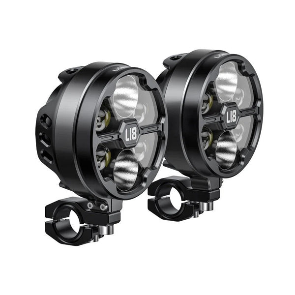 Phares auxiliaires homologués pour moto de 21 000 lumens, six LED et lentille en verre