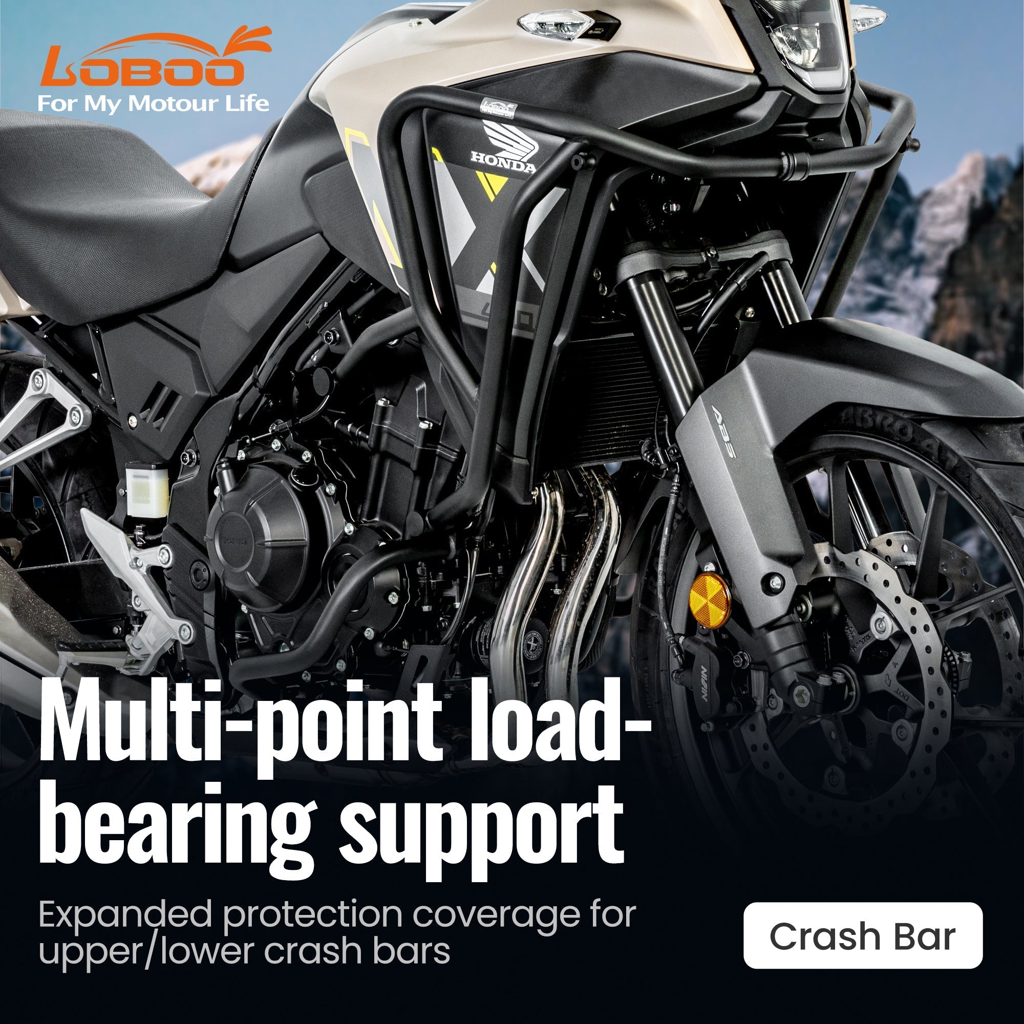 Paramotore LOBOO CHG289 per Honda NX400 / NX500 – dettaglio 3
