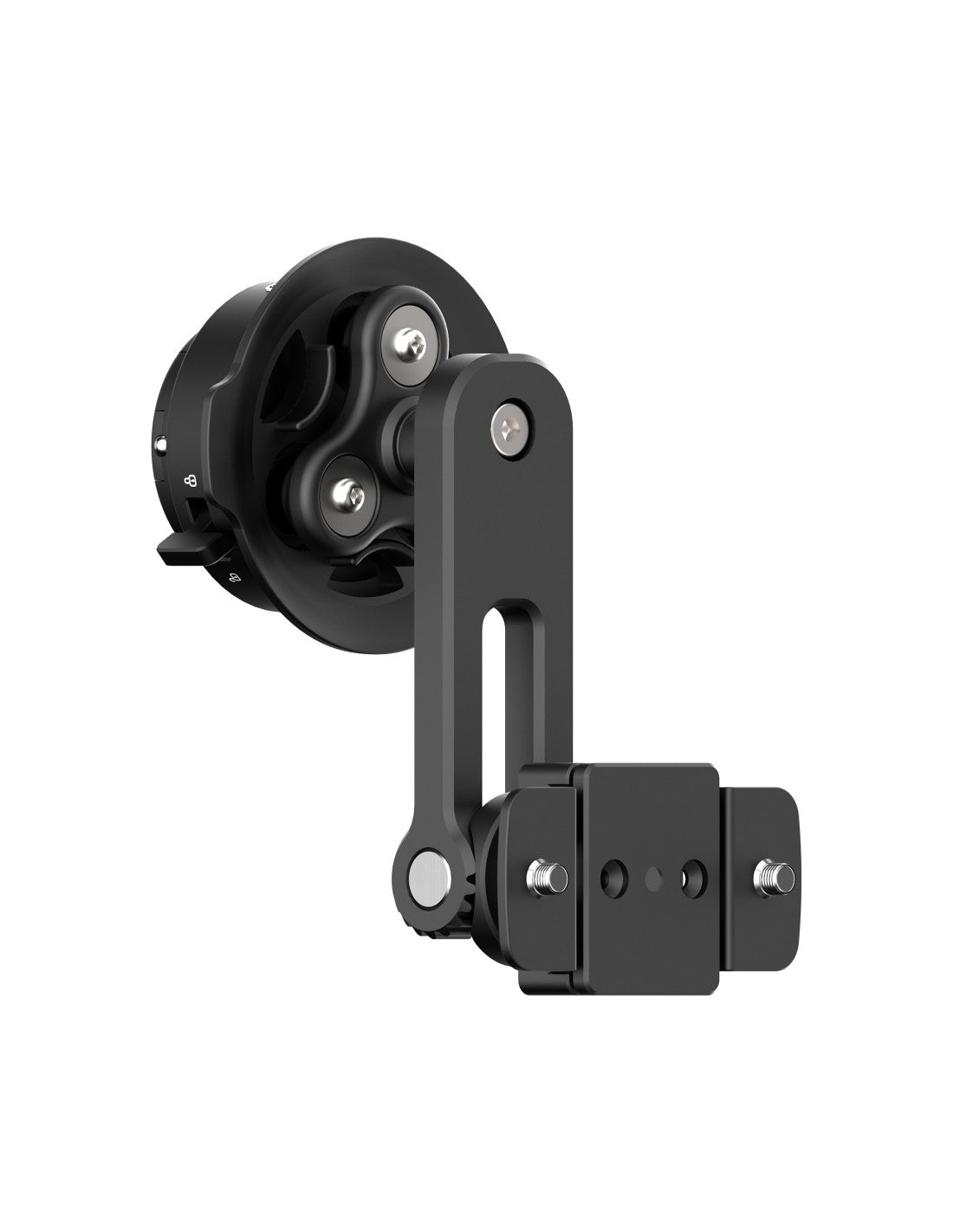 Porta cellulare moto da vaschetta freno Outplorer QM11 con inclinazione regolabile, vista posteriore con lo snodo