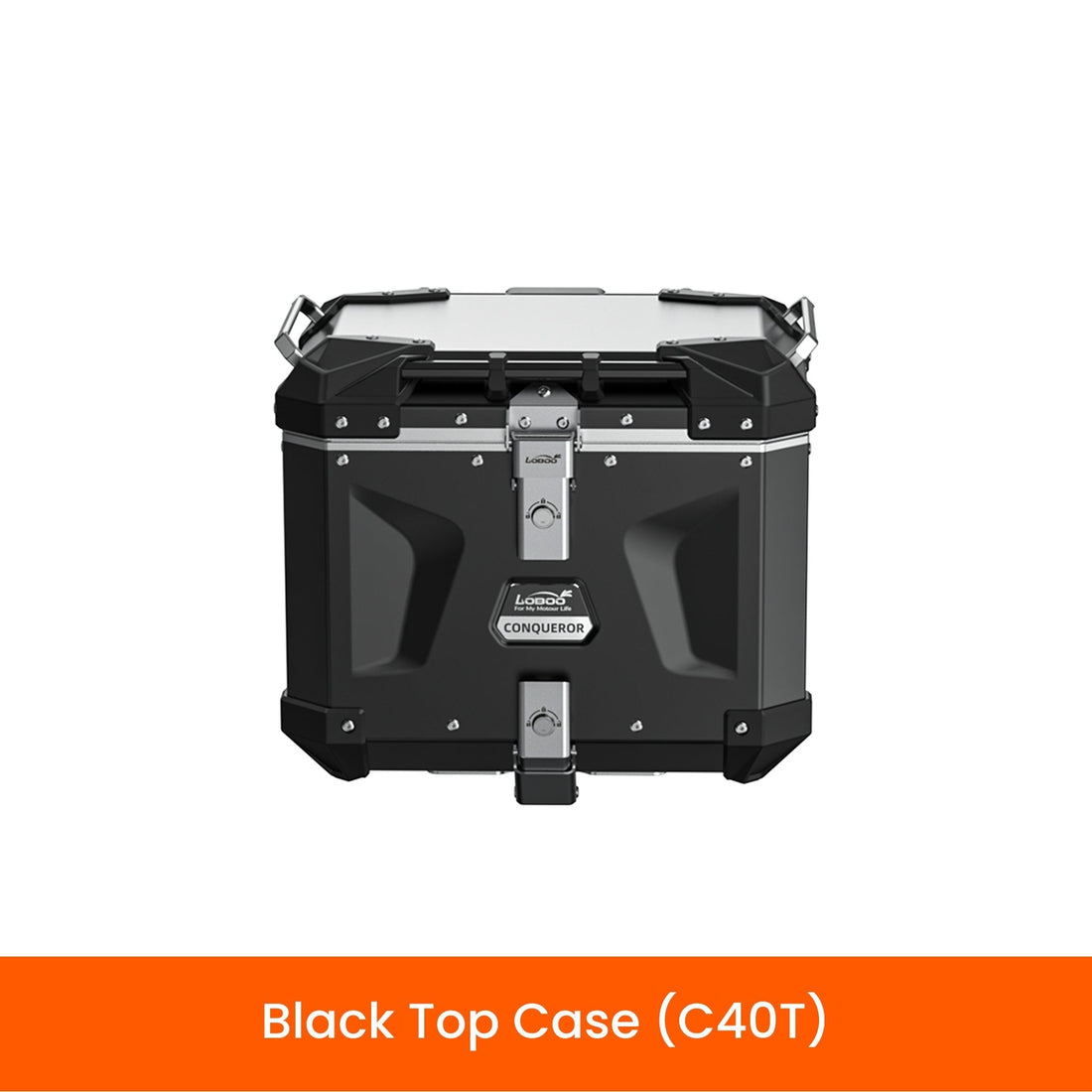 Bauletto posteriore LOBOO CONQUEROR C40T da 40 litri in alluminio nero