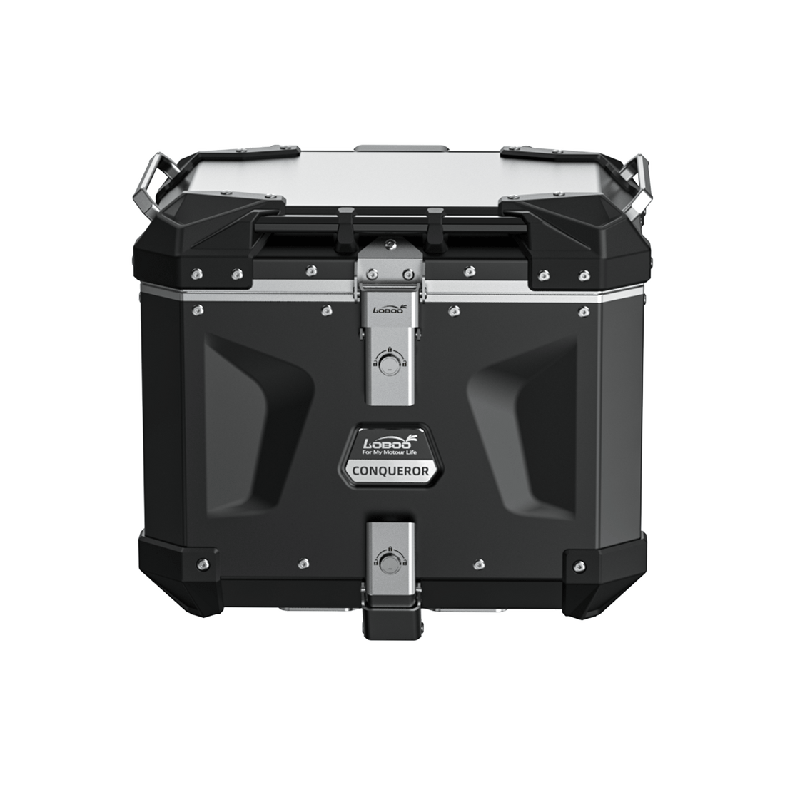 Bauletto posteriore LOBOO CONQUEROR C40T da 40 litri in alluminio nero per BMW R 1300 GS Adventure