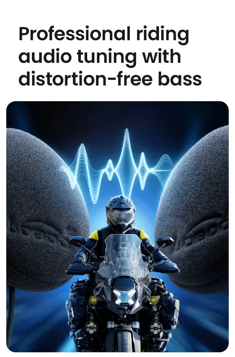 Casque moto mains libres LOBOO R1X – Bluetooth 5.3 - Endurrad.com