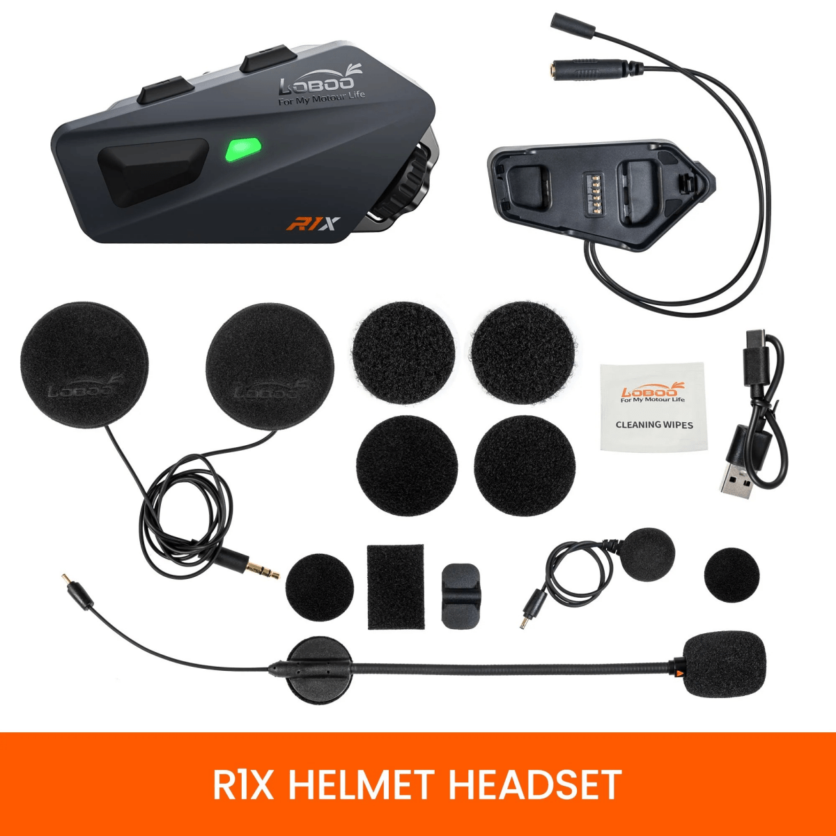 Casque moto mains libres LOBOO R1X – Bluetooth 5.3 - Endurrad.com