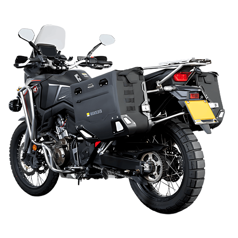 Valises semi-rigides pour Honda Africa Twin Adventure Sports : les Wanderer sur les cadres JP322B