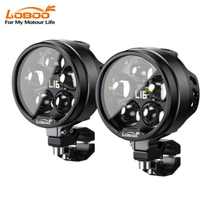Phares auxiliaires homologués pour moto de 19 000 lumens, lumière blanche ou jaune réglable