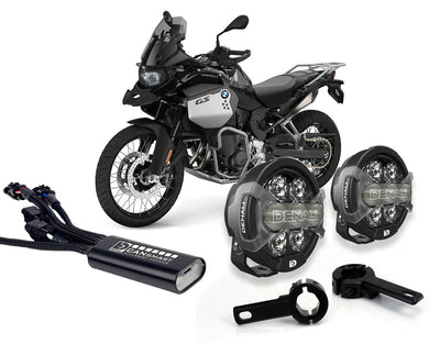 Faretti D7 PRO DENALI montati sui collari paramotore della BMW F 900 GS Adventure