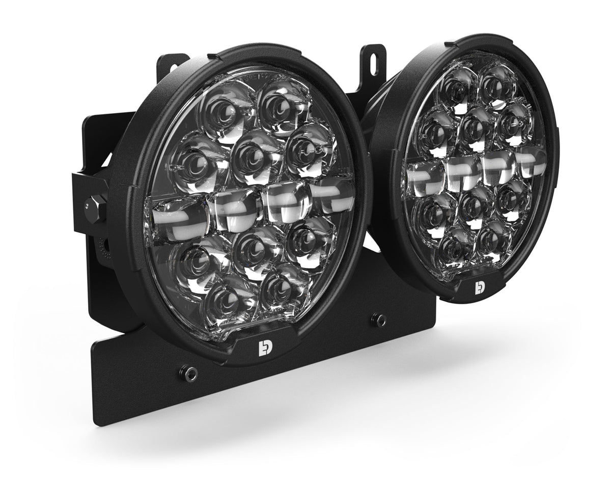 Faro LED D14 Destroyer DENALI, vista frontale del gruppo ottico