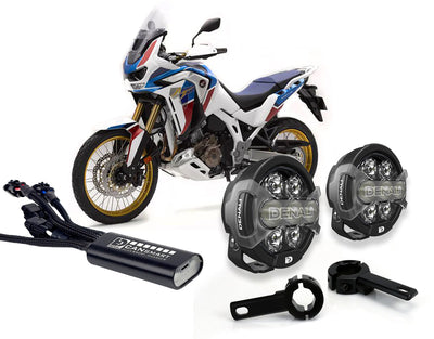 Kit DENALI DNL01KIT002C con faretti D7 PRO, collari e centralina per Honda Africa Twin CRF1100L
