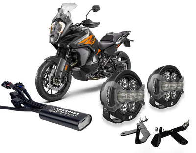 Kit DENALI DNL04KIT004 con faretti D7 PRO, staffa superiore e centralina per KTM 1290 Adventure