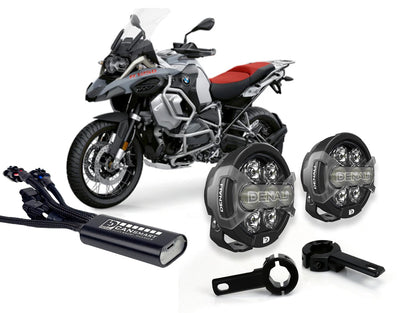 Kit faretti D7 PRO e centralina CANsmart DENALI per BMW R 1250 GS con collari da paramotore