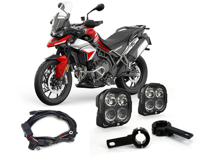 Kit faretti DL4 con cablaggio e collari DENALI per Triumph Tiger 900 e 1200
