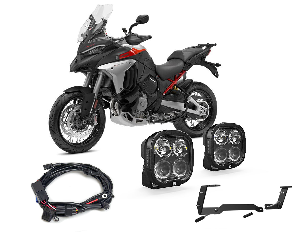 Kit DENALI DNL22KIT005 con due faretti DL4, staffe e cablaggio per Ducati Multistrada V4