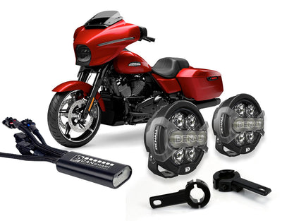 Faretti D7 PRO DENALI montati sul paramotore di una Harley-Davidson