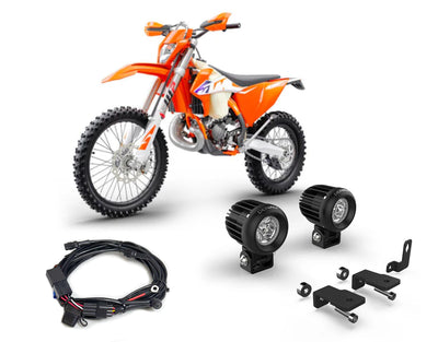 Kit DENALI DNL04KIT005 con due faretti D2, staffa e cablaggio per KTM EXC