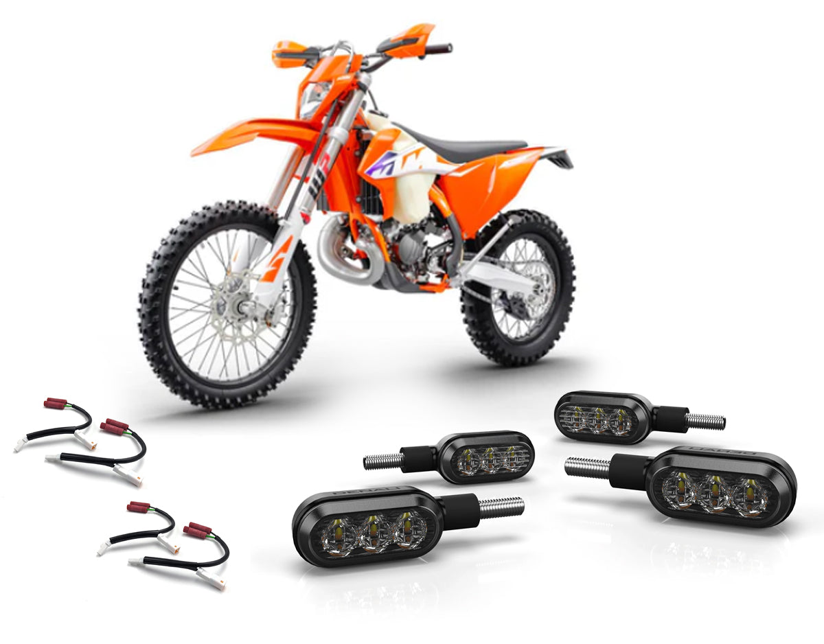 Kit indicatori T3 DENALI anteriori e posteriori montati su una KTM EXC