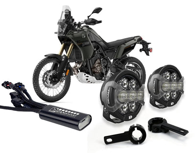Kit DENALI DNL06KIT002C con faretti D7 PRO sul paramotore della Yamaha Ténéré 700