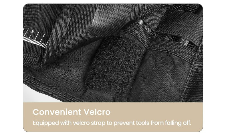 Le velcro maintient les outils en place