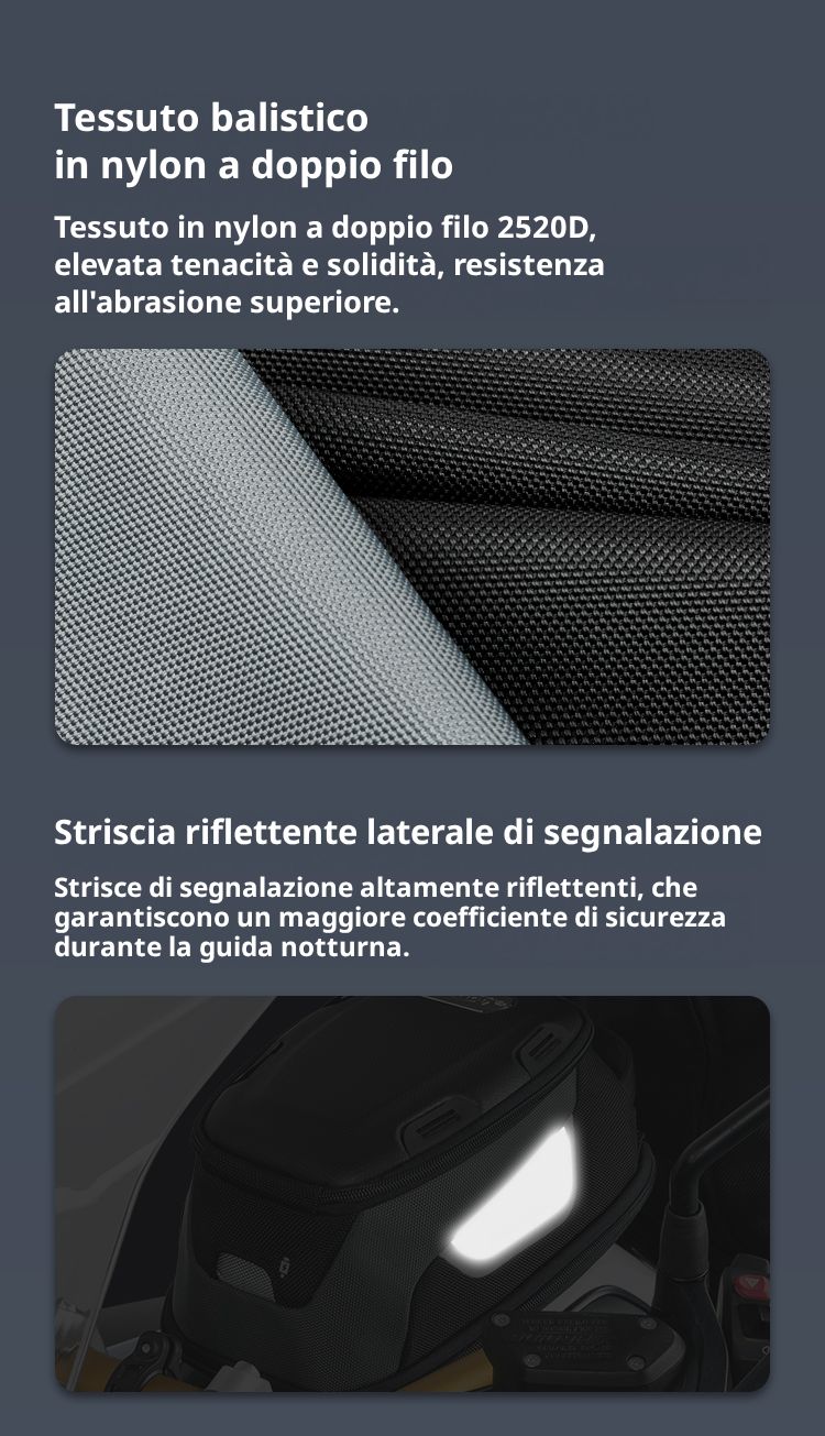 Nylon balistique 2520D, avec des bandes visibles la nuit