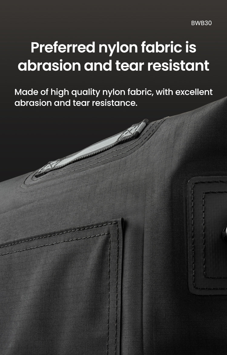 Nylon sélectionné pour sa résistance à l’abrasion et à la déchirure