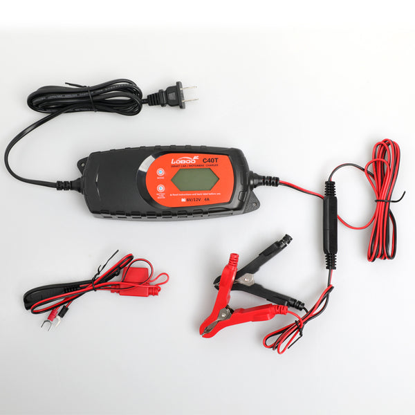 Chargeur et mainteneur de charge pour batteries de motos et de voitures 6V/12V, 4A