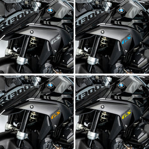 Cache-radiateurs en carbone pour BMW R 1300 GS | 180 g la paire, autocollants avec logo GS en 4 couleurs