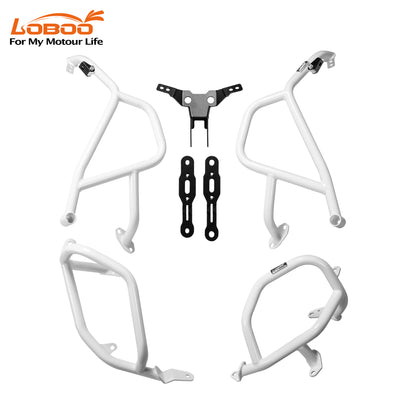 Kit crash bar LOBOO CHG025 bianco completo di staffe e viteria