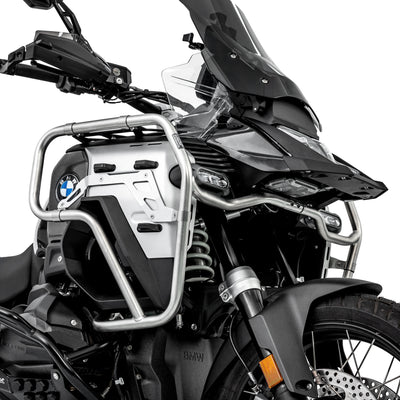 Dettaglio anteriore del crash bar LOBOO CHG151 argento in acciaio inox 304
