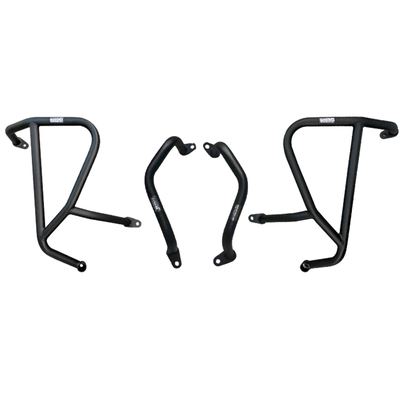 Set completo crash bar LOBOO CHG281SX nero per Honda CB500X e CB400X: due barre superiori e due inferiori