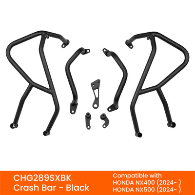 Crash bar LOBOO CHG289SXBK nero per Honda NX400 e NX500 dal 2024: barre superiori, inferiori e staffe