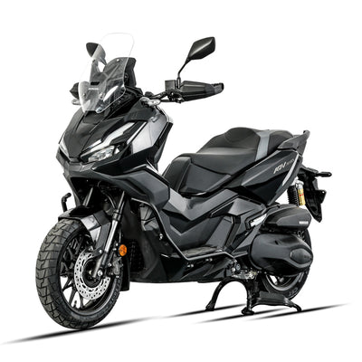 Honda ADV 350 con crash bar LOBOO CHG511 senza faretti, vista tre quarti anteriore sinistra