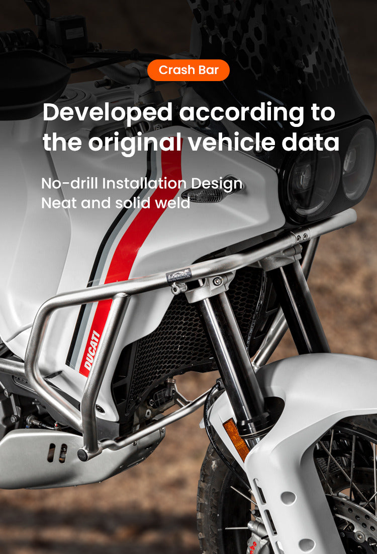 Crash bar LOBOO CHG581 sviluppato sui dati originali della Ducati DesertX, montaggio senza forature