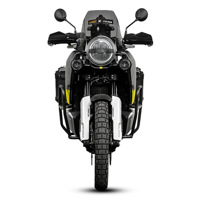 Husqvarna Norden 901 vista frontale con crash bar LOBOO CHG901 nero