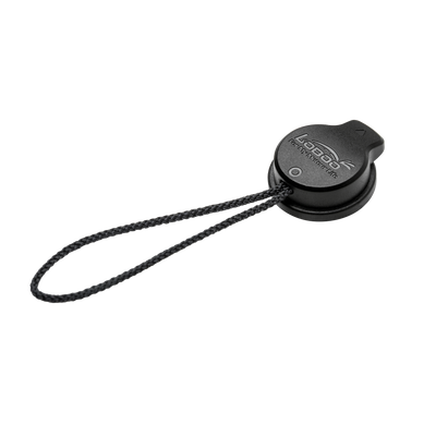 Fibbia magnetica aggiuntiva LOBOO XGS07BK nera con anello in cordino, su sfondo bianco