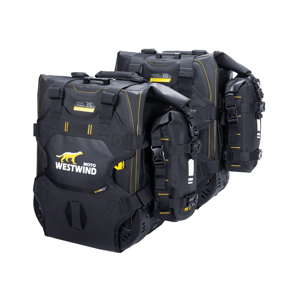 Hussar Panniers Set - Valigie Laterali Moto Semi - Rigide Impermeabili (30L/35L) - ENDURRAD