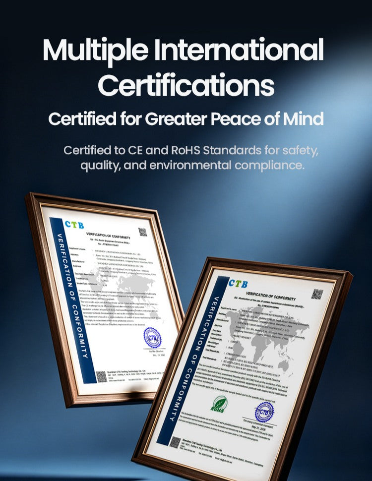 Certificat CE et RoHS