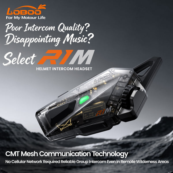 Intercom Bluetooth pour casque de moto avec mesh jusqu’à 24 pilotes