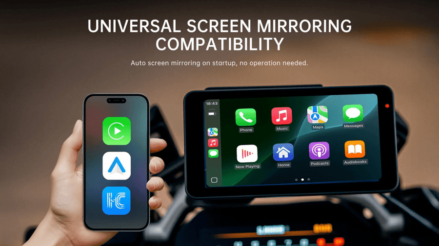 Écran CarPlay et Android Auto pour moto 6" IP69K - JADO S6