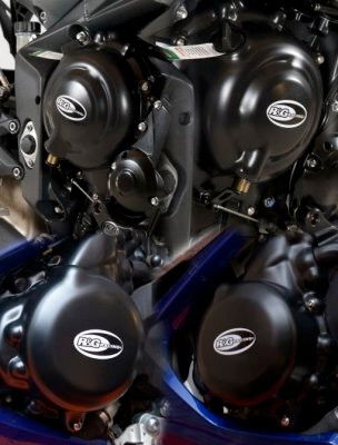 kit 2 pezzi (ECC0141BK-ECC0142BK) - protezione motore TRIUMPH STREET TRIPLE / TRIPLE R '14-'16 / DAYTONA 675 '13- / DAYTONA 675R