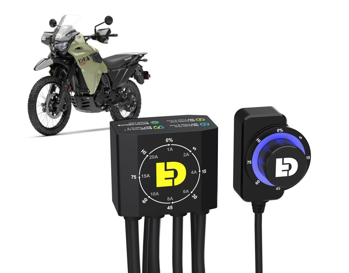 Controller DialDim DENALI con cablaggio dedicato per Kawasaki KLR 650