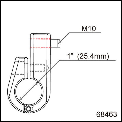 Morsetto universale per manubrio 25.4/M10 tipo | 68463 - r1808 - ENDURRAD