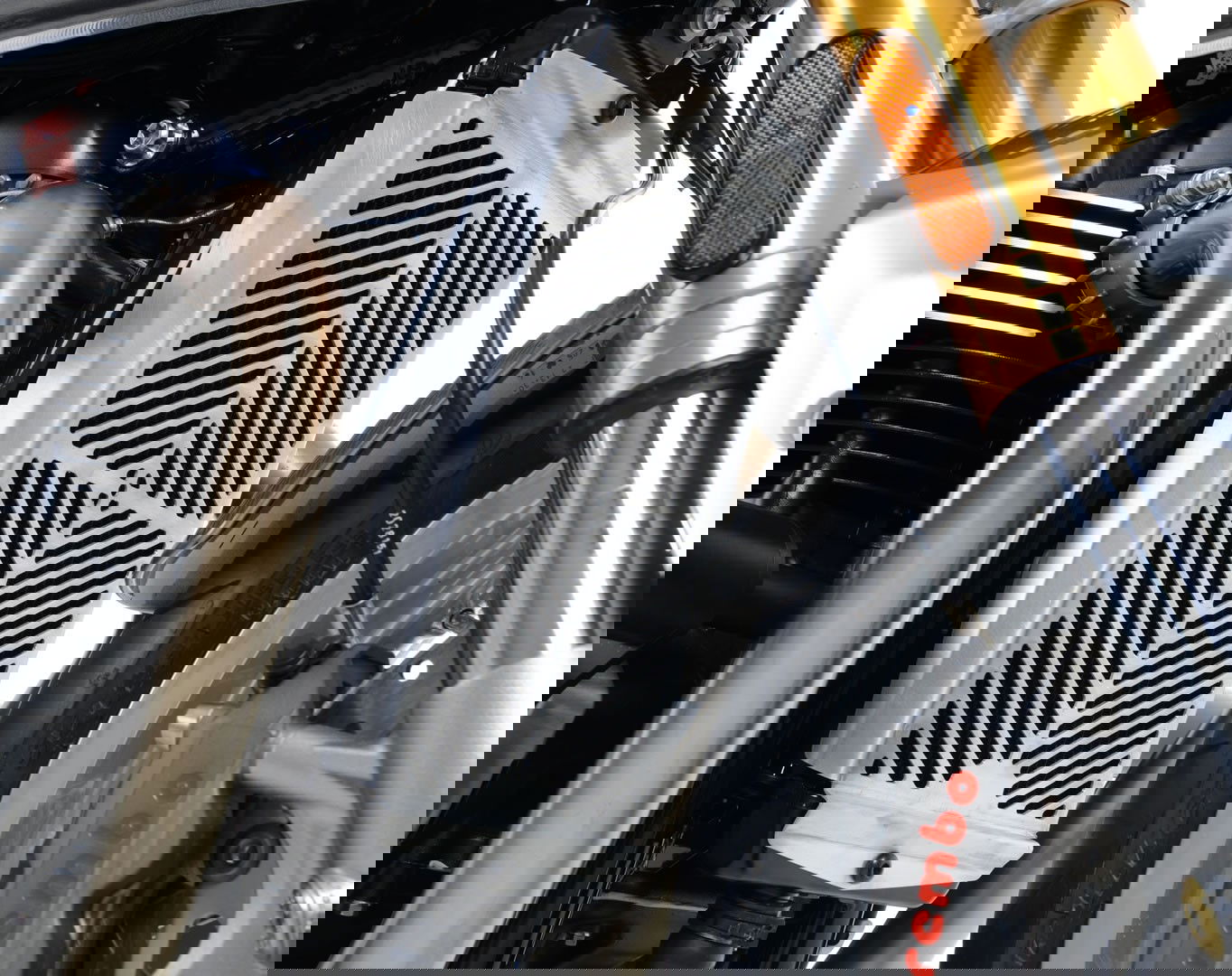 Retina protezione radiatore acciaio inox, Triumph Thruxton 1200/1200R / Speed Twin '19- / Street Twin 900 / T120 Bonneville / St