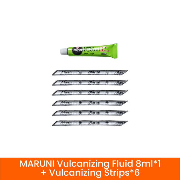 Recharge pour kit de réparation tubeless — liquide vulcanisant 8 ml et 6 mèches MARUNI