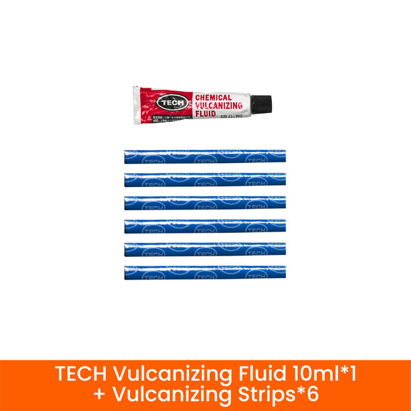 Recharge pour kit de réparation tubeless — liquide vulcanisant 10 ml et 6 mèches TECH
