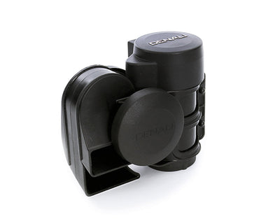 Clacson moto elettropneumatico DENALI SoundBomb TTSB10000B da 120 dB, corpo nero monoblocco