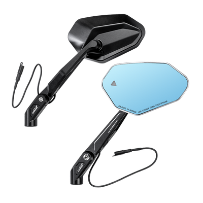Coppia di specchietti LOBOO RM02-1300 per BMW con sistema LCW, su fondo trasparente