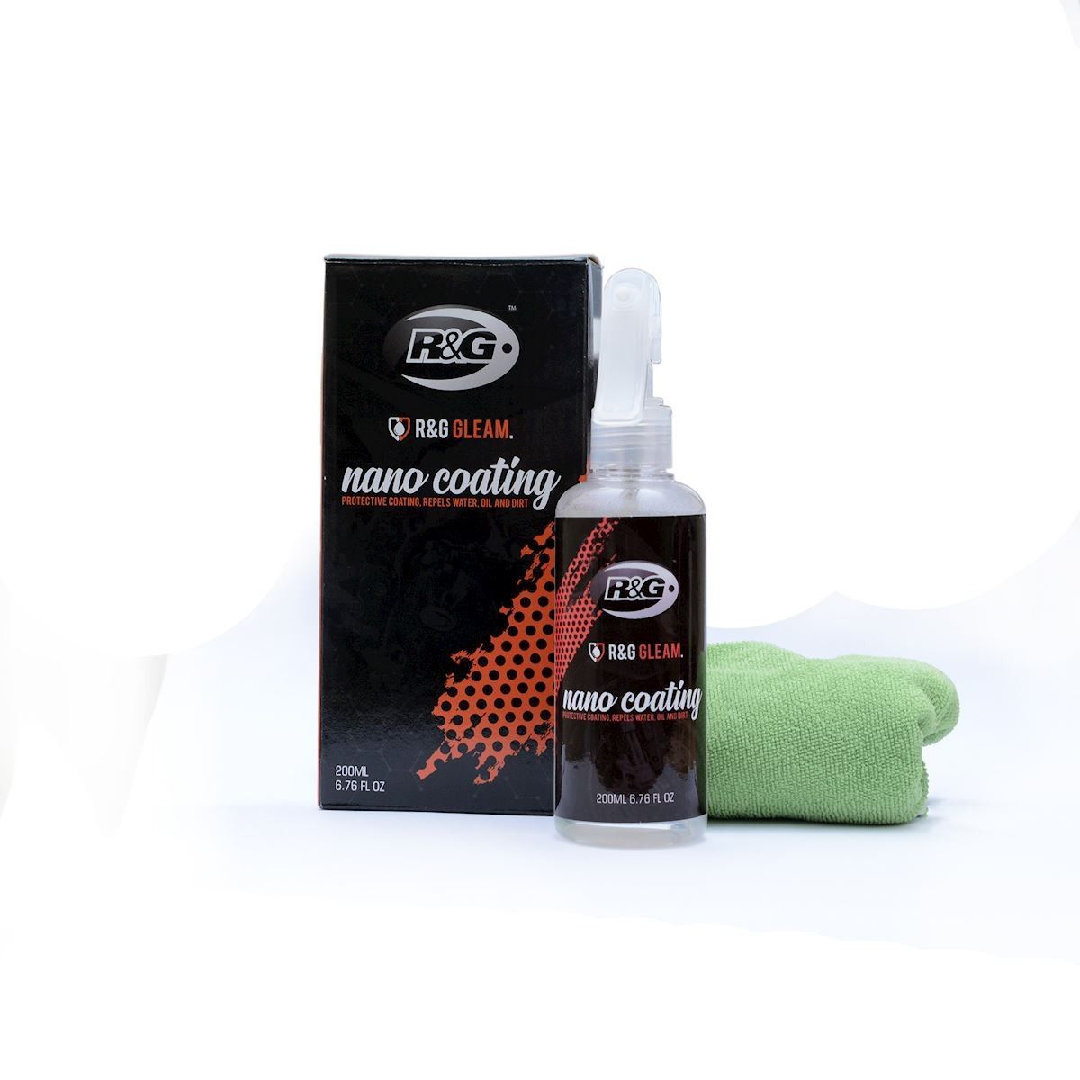 Spray pulizia moto 200ml con pannetto in microfibra R&G