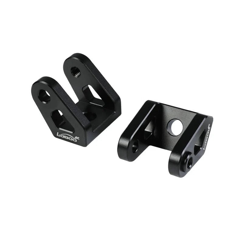 Supporto faretti LOBOO CDJ131A per BMW R 1300 GS: coppia di staffe in alluminio anodizzato nero