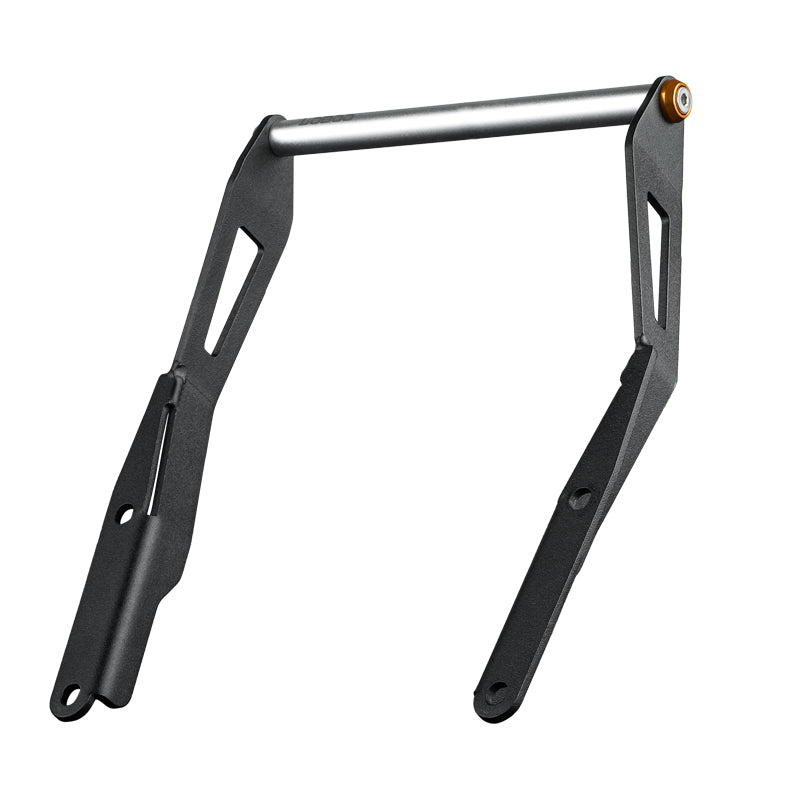 Staffe e traversa del supporto navigatore CFMOTO 800MT viste di lato